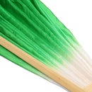 Chinese Folk Art Silk Veil  Belly Dance Dancing Bamboo Short Fan Green  Newly