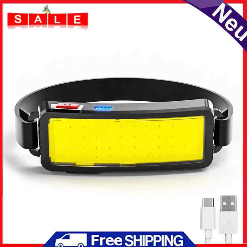 Portable LED Headlamp COB Headlight Built-in Battery 3 Lighting Modes Work Light