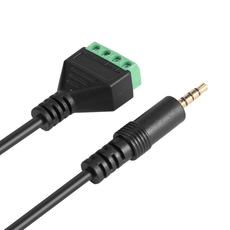 3.5mm Stereo 4 Pole Male Plug to 4 Pin AV Screw Video Balun Terminal Cable