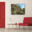 Painting By Numbers DIY Country Villa Hand Painted Canvas Oil Art Picture Kit