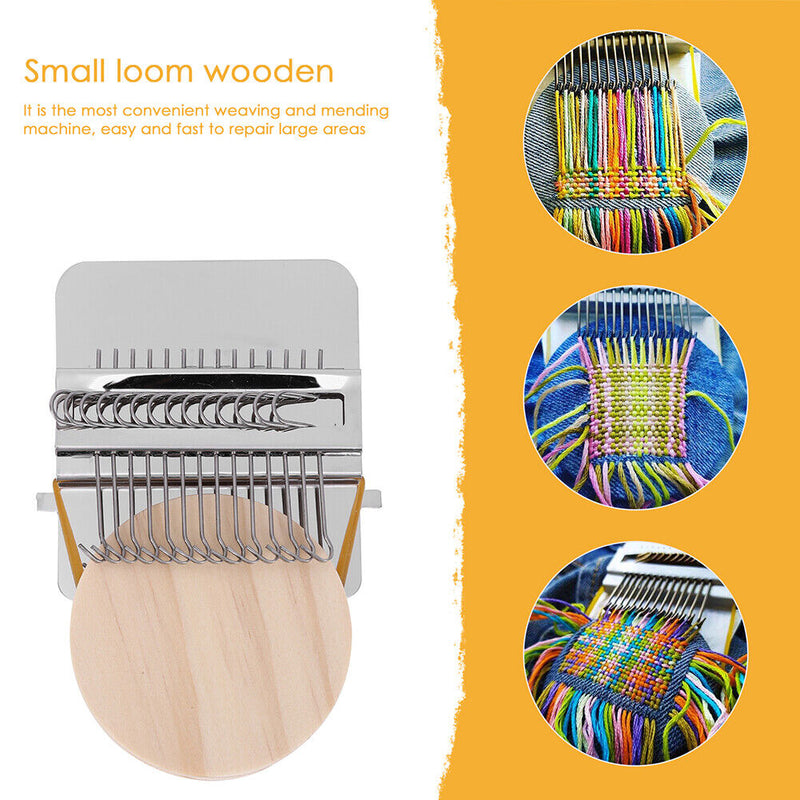 Wood Small Loom Mender Clothes Mending Weave Darning Machine (14 Needles) Newly