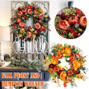 Fall Peony and Pumpkin Wreath Year Round Wreath Artificial Fall Wreath_