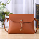 Deer Pendant Pure Color Shoulder Crossbody Handbags Women Leather Messenger Bags