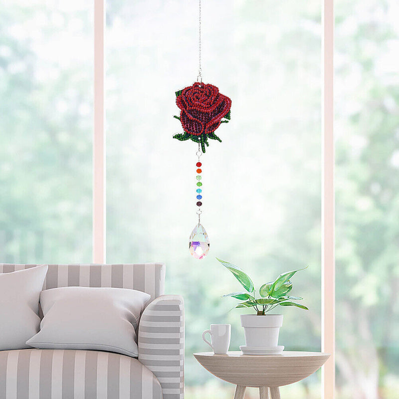 #A DIY Crystal Prism Pendant Diamond Kit Hanging Wind Chime Home Decor 5D Painti