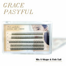 Individual Lashes Short Stem Russian Volume Eyelashes Fishtail Mixed A Shape