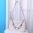 Retro Women Butterfly Chain Shoulder Underarm Bag Casual Pure Color Mini Handbag