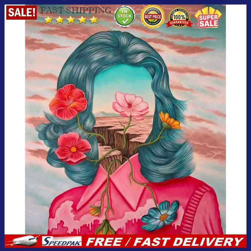 Flower Personification Oil Paint By Numbers Kit DIY Acrylic Painting on Canvas