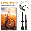 2pcs Bicycle Tubeless Valve Set CNC Machined Anodized Tool (60mm Black) Newly