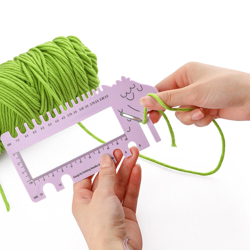 Sheepshape knitting sewing hook measuring ruler gauge size chart ruler accessories
