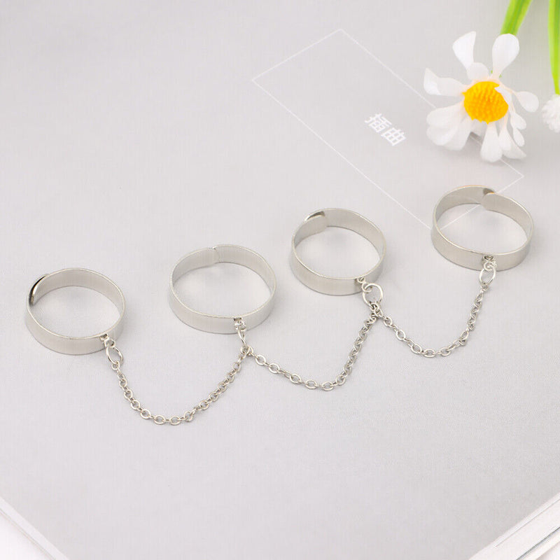 Women Open Adjustable Multi-Layer Hip Pop Jewelry Finger Rings Punk