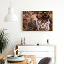 5D DIY Diamond Painting Steampunk Tiger Full Round Drill Mosaic Art Picture Kits