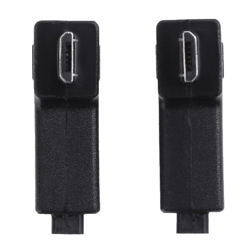 2pcs 90° Micro USB Female, Micro USB Male Adapter Male
