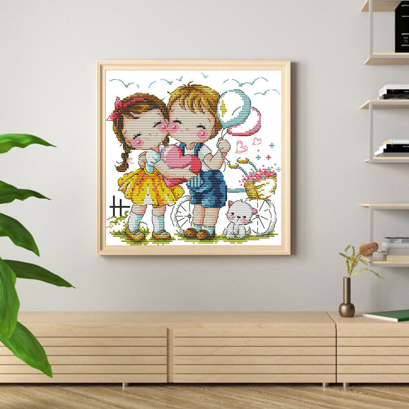 Partial Embroidery DIY Stamped Canvas 14CT Our Love Needlework Sets Home Decor