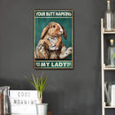 Napkin Rabbit Retro Metal Plate Tin Sign Plaque Poster for Bar Club Cafe