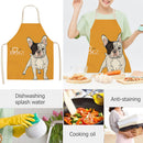Kitchen Linen Yellow Apron Dog Painted Dinner Party Cooking Supply Pinafore