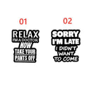 Backpack Funny Letters Brooches Black White Note Enamel Pins Cartoon Badges