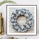 Full Round Drill Diamond Painting Kit Snowflake Wreath Rhinestone Drawing Dec