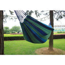 Portable Outdoor Hammock Hang Bed Travel Camping Swing Canvas Blue Stripe