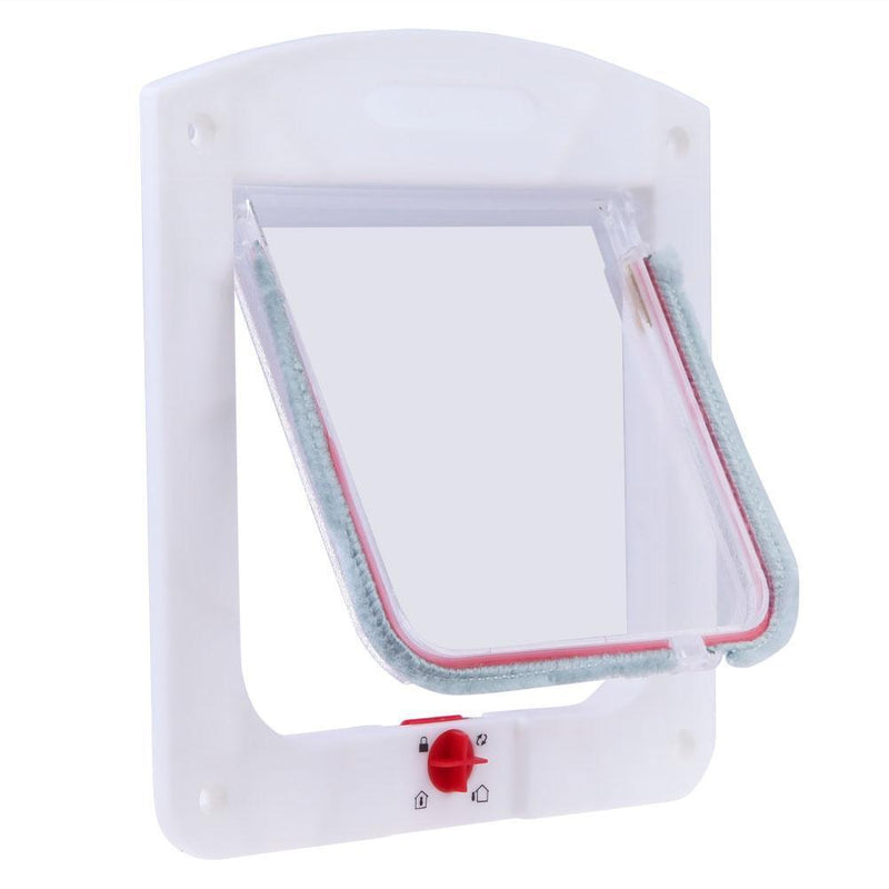 Lockable Cat Flap Door Kitten Dog Pet Lock Suitable for Any Wall White