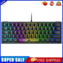 K61 RGB Wired Keyboard 60 Percent 62 Keys Ergonomic Gaming Keyboard (Black)