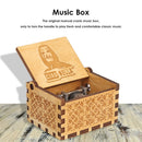 Retro Carved Wooden Musical Box Hand Cranked Children Birthday Gift Home Decor