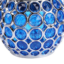 Solar LED Hollow Hanging Ball Light Outdoor Waterproof Garden Lamp (Blue) Newly