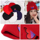 Love Heart Christmas Gift Embroidery Knit Cap Beanies Hats Rainbow Knitted Hats