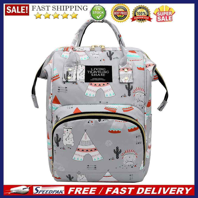 Women Floral Print Backpack School Shoulder Bag Big Capacity Oxford Cloth Packs