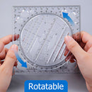 Multi-function Rotating Drawing Template Art Design Construction Geometry Ruler