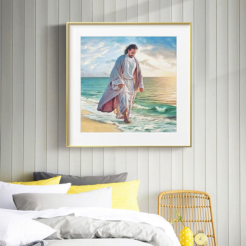 Oil Paint By Numbers Picture DIY Drawing Man on the Beach Handmade Gift Adu