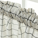 2pcs Short Curtain Shading Home Decor for Window Screen (White Grid)