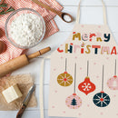 Linen Fabric Apron Oil-Proof Christmas Hanging Neck Apron for Kitchen Cooking