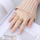 Rhinestones Elegant Knuckle Midi Crown Finger Rings Moon Star Opal Rings Set