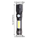 Waterproof Zoomable Torch Lamp USB Charging LED Glare Glashlight Cob Light