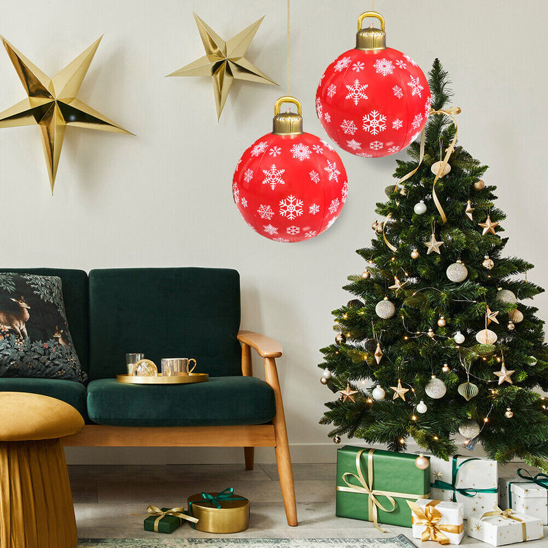 #A 60cm PVC Inflatable Christmas Ball Hanging Tree Door Wall Ornament Balloon De