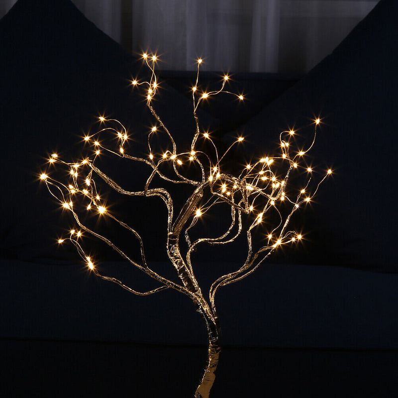 Fire Tree LED Table Lamp Copper Wire Fairy Night Light (108 LED Warm White)