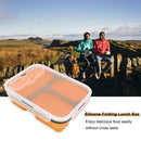 1350ml Silicone Rectangle Lunch Box Collapsible Bento Folding Bowl (Orange)