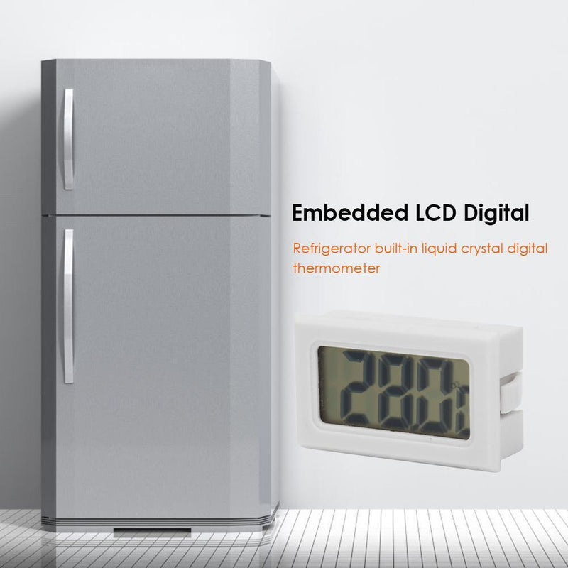 Fridge LCD Digital Thermometer Freezer Temperature Sensor Meter (White)