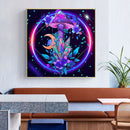 11CT Counted Full Cross Stitch DIY Colorful Mushroom Hand Painting Room Decor