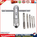 5pcs T-handle Screw Tap Ratchet Taps with Spanner Wrench Drift Holder Set Newly