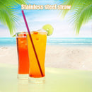 4pcs Reusable Drinking Straws Brush Set Drinks Supplies (Pink Straight)