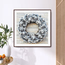 Full Round Drill Diamond Painting Kit Snowflake Wreath Rhinestone Drawing Dec