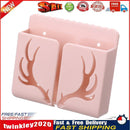 Phone Wall Mounted Holder with Plug Charging Sundries Organizer Box (Pink) Newly