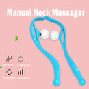 2-Ball Rolling Manual Neck Massager Pain Relief Hand Massage Tool (Blue) Newly