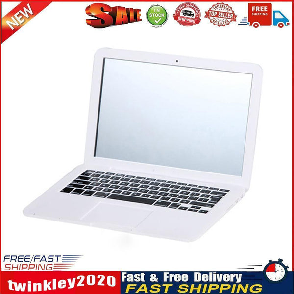 Simulation Laptop Makeup Mirror Portable Computer Cosmetic Mirror (White) Newly