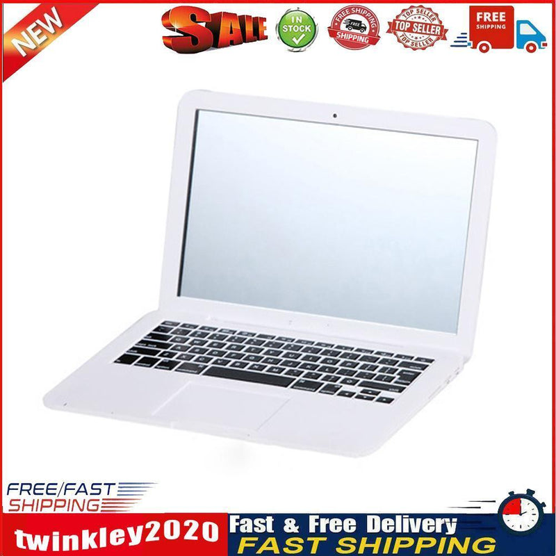 Simulation Laptop Makeup Mirror Portable Computer Cosmetic Mirror (White) Newly