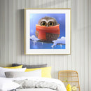 Big-eyed Owl Frameless Picture Oil Paint By Numbers Hand Painted Picture Decor
