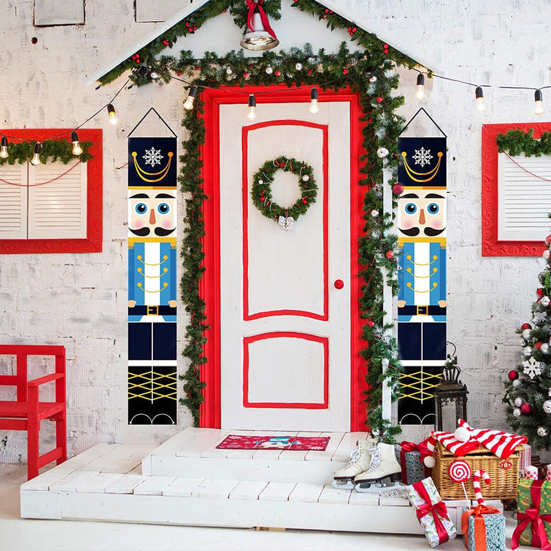 Christmas Nutcracker Soldier Banner Merry Christmas Decorations for Outdoor