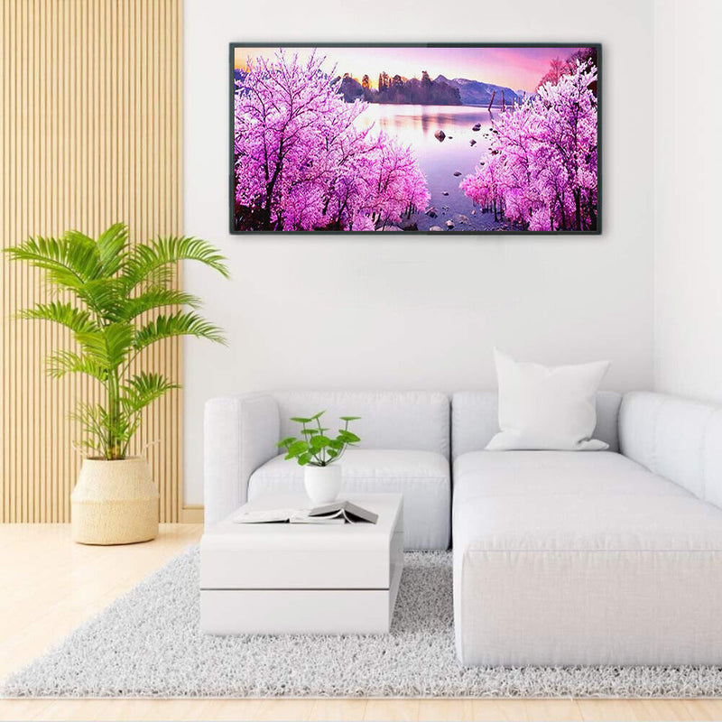 Frameless Oil Paint By Numbers DIY Sea Flower Forest Picture Craft Kit for Ho