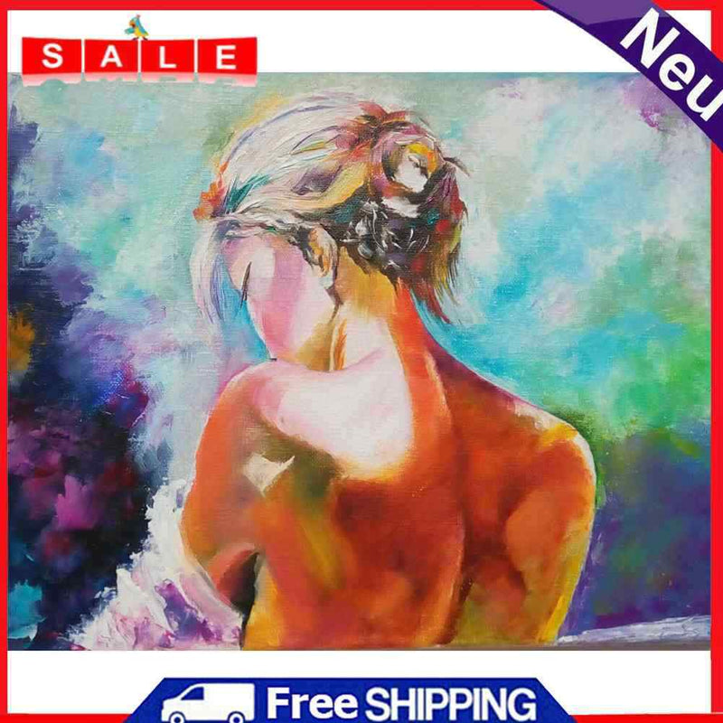 Oil Painting By Numbers Acrylic Handmade Girl Back Digital Picture Craft Decor